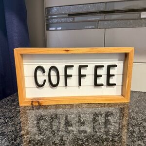 Hobby Lobby Wooden Coffee Sign with Black Letters